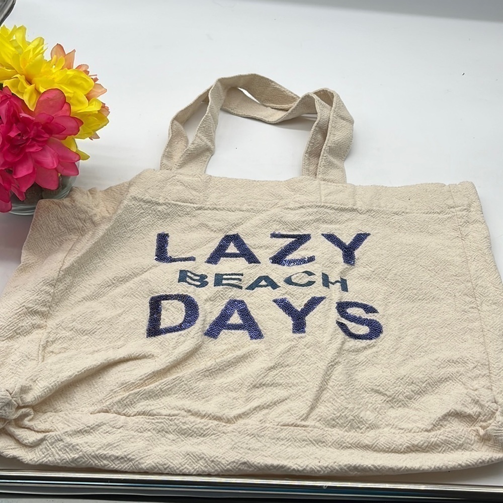 Lazy Beach Days Sparkly Tote Bag. TOT1776D
